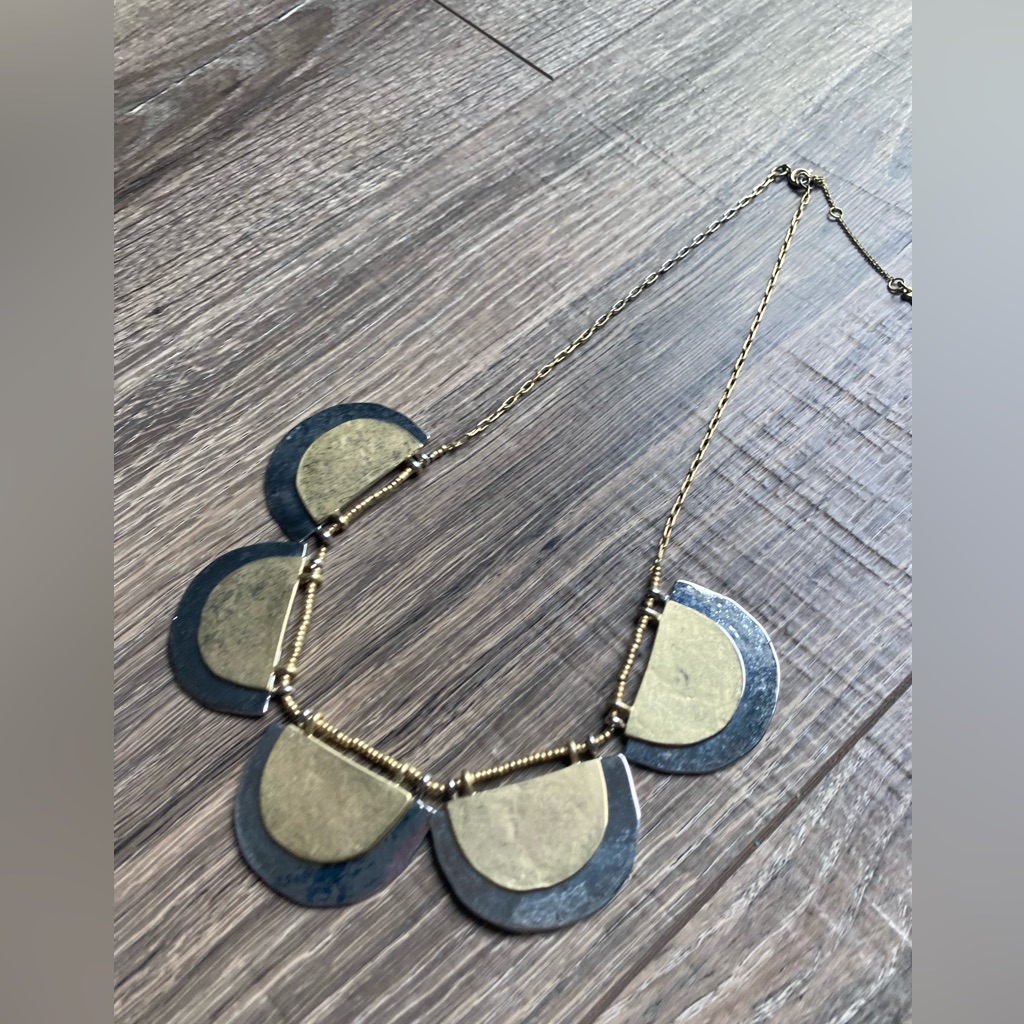 Loft Statement Necklace With Gold And Silver Tones 7$